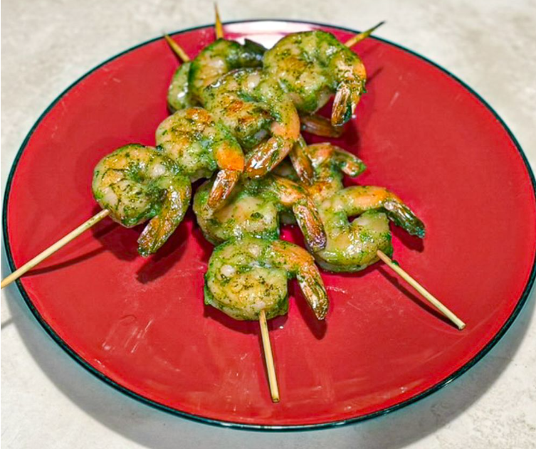 Coriander and Lime Prawn Skewers